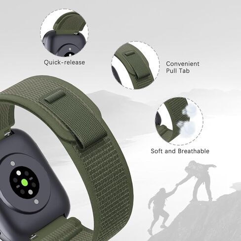 Trail Loop Nylon 22mm Watch Bands Compatible with Amazfit Bip 6/5,Soft Breathable Adjustable Woven Sports Replacement Strap for Amazfit GTR 4/3/3 Pro/2/2e/47mm/Balance Men Women in Kuwait
