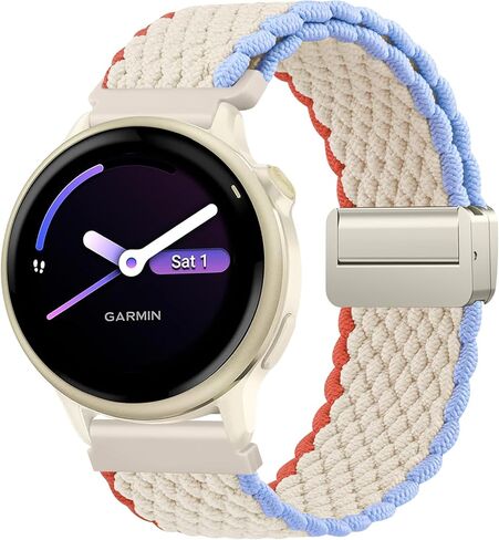 Meliya Magnetic Magnetic Braided Nylon Band لـ Garmin Vivoactive 6/Vivoactive 5/Vivoactive 3 Watch Bands ، حزام بديل تمتد 20 مم لـ Venu/Venu SQ ، Forerunner 55/158/165/245/645 ، Galaxy Watch 7/6/5/4 in Saudi Arabia