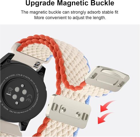 Meliya Magnetic Magnetic Braided Nylon Band لـ Garmin Vivoactive 6/Vivoactive 5/Vivoactive 3 Watch Bands ، حزام بديل تمتد 20 مم لـ Venu/Venu SQ ، Forerunner 55/158/165/245/645 ، Galaxy Watch 7/6/5/4 in Saudi Arabia