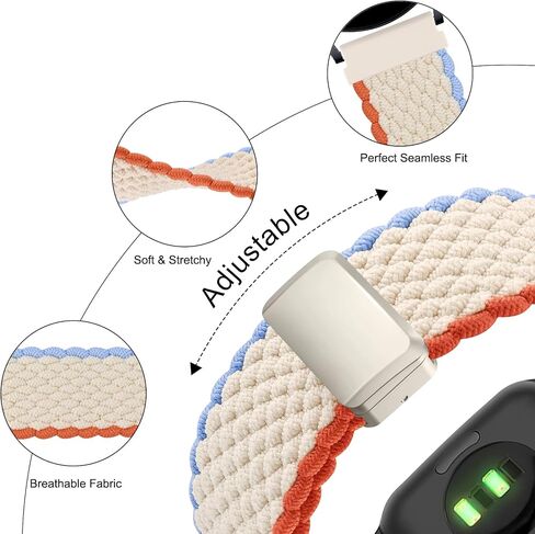 Meliya Magnetic Magnetic Braided Nylon Band لـ Garmin Vivoactive 6/Vivoactive 5/Vivoactive 3 Watch Bands ، حزام بديل تمتد 20 مم لـ Venu/Venu SQ ، Forerunner 55/158/165/245/645 ، Galaxy Watch 7/6/5/4 in Saudi Arabia