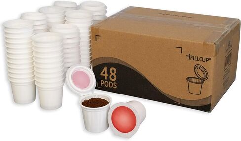 Ifillcup PODS-48 Red Fillable Coffee Pods للاستخدام في Keurig Brewers. يعمل في كل من البيرة الفردية والخمسة. رواسب صفر لمضاعفة تذوق كبيرة. in Kuwait