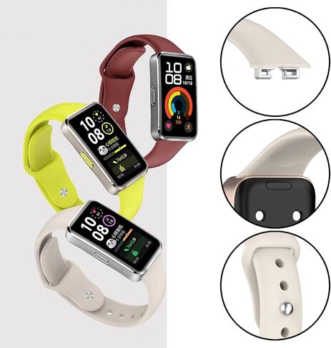 Super Soft Bands Compatible for Huawei Band 9 (8/9/10) Straps Replacement with Pin-and-Tuck Closure Fits Perfectly for Huawei Wristband 10/9/8 Smartwatch, Band Change with Metal Connecting Adapters in Saudi Arabia