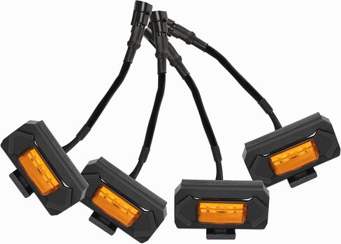 مصابيح الشبكة الأمامية 3 قطع 4 مصابيح LED كهرمانية تناسب 2010-2014 Ford F150 Raptor، 2017-2022 Ford F150 Raptor Factory Grills، ملحقات LED المزخرفة للشواية (ليست لما بعد البيع) in Kuwait
