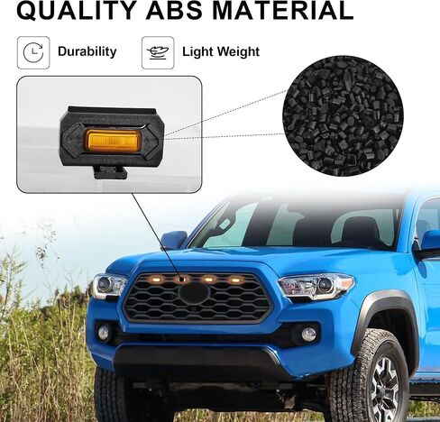 مصابيح الشبكة الأمامية 3 قطع 4 مصابيح LED كهرمانية تناسب 2010-2014 Ford F150 Raptor، 2017-2022 Ford F150 Raptor Factory Grills، ملحقات LED المزخرفة للشواية (ليست لما بعد البيع) in Kuwait
