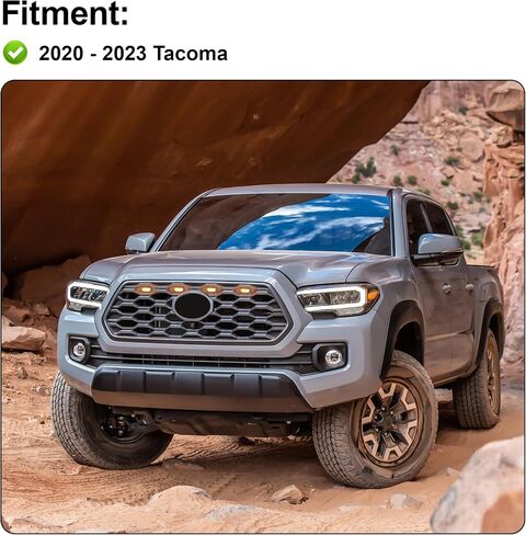 مصابيح الشبكة الأمامية 3 قطع 4 مصابيح LED كهرمانية تناسب 2010-2014 Ford F150 Raptor، 2017-2022 Ford F150 Raptor Factory Grills، ملحقات LED المزخرفة للشواية (ليست لما بعد البيع) in Kuwait