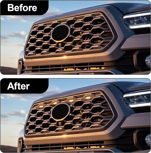 مصابيح الشبكة الأمامية 3 قطع 4 مصابيح LED كهرمانية تناسب 2010-2014 Ford F150 Raptor، 2017-2022 Ford F150 Raptor Factory Grills، ملحقات LED المزخرفة للشواية (ليست لما بعد البيع) in Kuwait