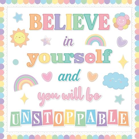 Motivational Bulletin Board Decoration Set Classroom Affirmation Station Bulletin Board in This School Classroom Cutouts for Elementary School Bulletin Board Home Wall Door Supplies in Saudi Arabia