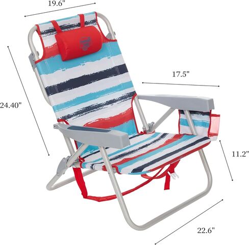 Banana Boat Folding Beach Chair Lightweight Backpack Chairs for Adults 5-Position with Lay Flat Outdoor Heavy Duty Beach Chair, Red (1 PK) in Saudi Arabia