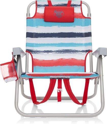 Banana Boat Folding Beach Chair Lightweight Backpack Chairs for Adults 5-Position with Lay Flat Outdoor Heavy Duty Beach Chair, Red (1 PK) in Saudi Arabia