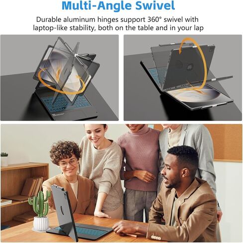 FUWANG Touch Keyboard Case for iPad Air 13 inch (M3 2025/M2 2024)and iPad Pro 12.9 6th 5th 4th 3rd Gen, 360° Rotate 7 Colors Backlit for iPad Air 13 inch Case Keyboard with Multi-Touch Trackpad, Black in Kuwait