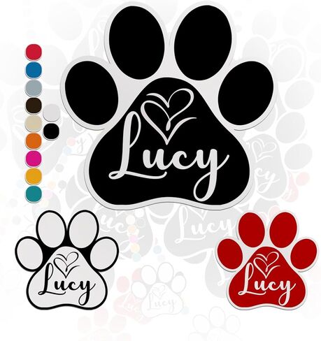 Custom Paw Pet Sticker Personalized Heart Name Pet Paw Cat and Dog Lover Waterproof Vinyl Sticker for Water Bottle Laptop Hard Hat Tumbler Cup Cars Birthday Gift for Her Him V7 in Saudi Arabia