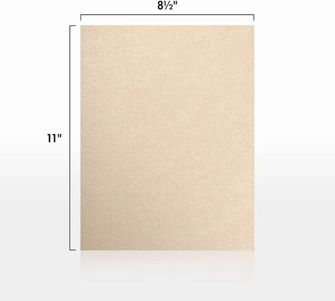 8 1/2 x 11 Cardstock - Champagne Metallic (50 Qty.) | Perfect for creating Business Cards, Layer Cards, Invitations, Crafts, various Artistic purposes and so much more! | 105lb Cover | 81211-C-M08-50 in Saudi Arabia
