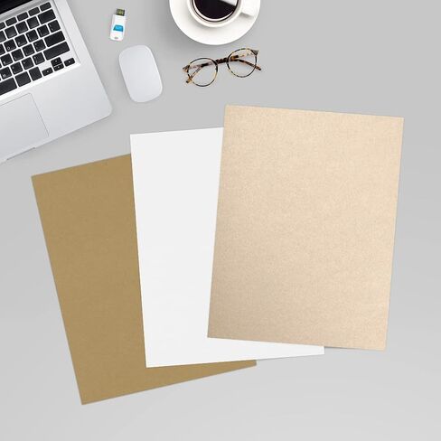 8 1/2 x 11 Cardstock - Champagne Metallic (50 Qty.) | Perfect for creating Business Cards, Layer Cards, Invitations, Crafts, various Artistic purposes and so much more! | 105lb Cover | 81211-C-M08-50 in Saudi Arabia