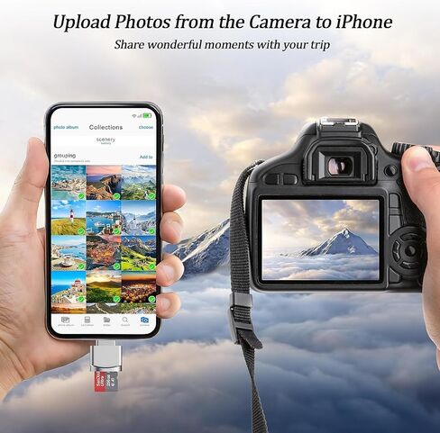 USB C Micro SD Card Reader, USB Type C to Micro SD SDHC SDXC OTG Memory Reader, Type C TF Memory Card Reader Compatible for iPhone 15/15 Plus/15 Pro/15 Pro Max, Galaxy S24 S23, iPad Pro, Mac, MacBook in Kuwait