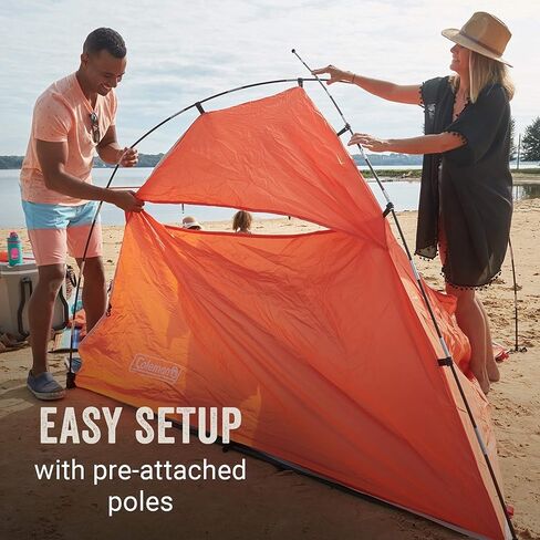 Coleman Skyshade Large Portable Sun Shelter, Easy Setup with Pre-Attached Poles, Beach Canopy Provides Cover from Sand & Sun in Saudi Arabia