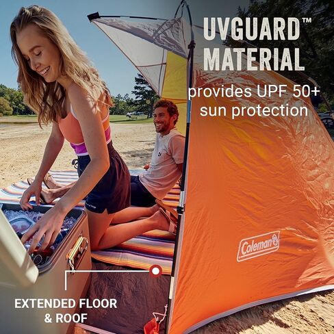 Coleman Skyshade Large Portable Sun Shelter, Easy Setup with Pre-Attached Poles, Beach Canopy Provides Cover from Sand & Sun in Saudi Arabia