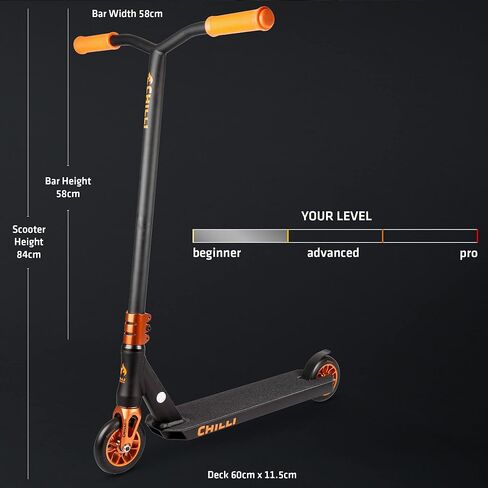 سكوتر تشيلي ريبر عالي الجودة للاستخدام في عمر 13 سنوات فما فوق، عجلات 110 مم، قضيب حديد مقوى، ضغط تشيلي سبايدر هيك، تم تجميعها مسبقًا in Kuwait