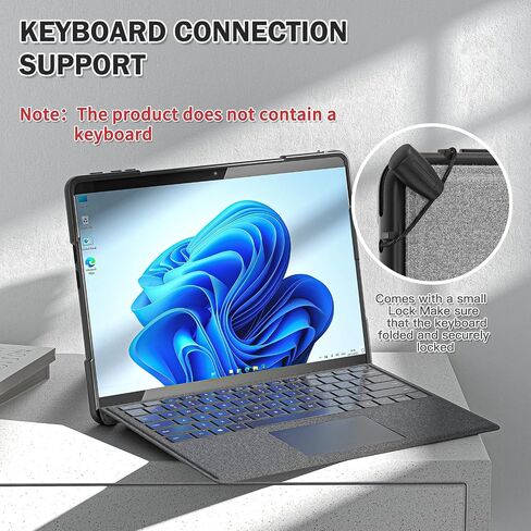 BRAECNstock for Microsoft Surface Pro 11/10/ 9 Case 13", Rugged Protective Case with Rotating Stand & Hand Strap, Pencil Holder, Compatible with Type Cover Keyboard, Black in Kuwait