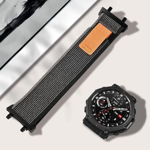 شريط النايلون متوافق مع AmazFit T-Rex 3 ، حزام بديل لتصميم الخطاف والحلقة المتوافقة مع AmazFit T-Rex 3 in Kuwait