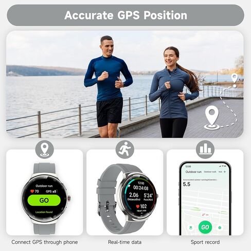 Smart Watches for women,1.43" AMOLED Fitness Tracker,GPS Waterproof Smartwatch,Make/Answer Calls Digital women Watches,150+ Sports Mode Heart Rate/SpO2/Sleep Monitor,Android and iPhone,2 Bands in Kuwait