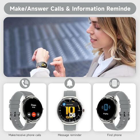 Smart Watches for women,1.43" AMOLED Fitness Tracker,GPS Waterproof Smartwatch,Make/Answer Calls Digital women Watches,150+ Sports Mode Heart Rate/SpO2/Sleep Monitor,Android and iPhone,2 Bands in Kuwait