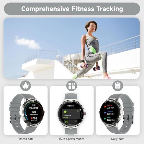 Smart Watches for women,1.43" AMOLED Fitness Tracker,GPS Waterproof Smartwatch,Make/Answer Calls Digital women Watches,150+ Sports Mode Heart Rate/SpO2/Sleep Monitor,Android and iPhone,2 Bands in Kuwait