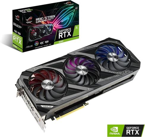 ASUS ROG Strix NVIDIA GeForce RTX 3080 V2 OC Edition Gaming Graphics Card (PCIe 4.0, 10GB GDDR6X, LHR, HDMI 2.1, DisplayPort 1.4a, Axial-tech Fan Design, 2.9-Slot, Super Alloy Power II, GPU Tweak II) in Kuwait