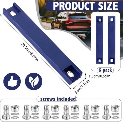 6 Pcs Magnetic License Plate Holder Temp Tag Holder License Plate Mount Rubber Coated License Plate Magnet for Vehicles Car Truck Test Drive License Plates Supplies, Black in Saudi Arabia