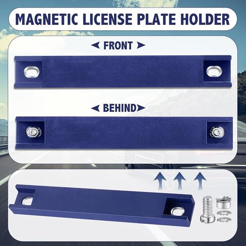 6 Pcs Magnetic License Plate Holder Temp Tag Holder License Plate Mount Rubber Coated License Plate Magnet for Vehicles Car Truck Test Drive License Plates Supplies, Black in Saudi Arabia
