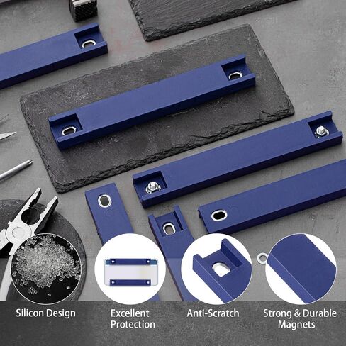 6 Pcs Magnetic License Plate Holder Temp Tag Holder License Plate Mount Rubber Coated License Plate Magnet for Vehicles Car Truck Test Drive License Plates Supplies, Black in Saudi Arabia