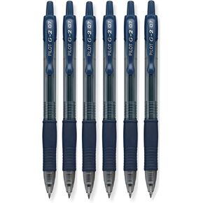 Pilot G2 Retractable Premium Gel Ink Roller Ball Pens Fine Pt, Navy Blue, Pack Of 6