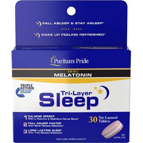 Puritan's Pride Tri-Layered Sleep Tablets, 30 Count
