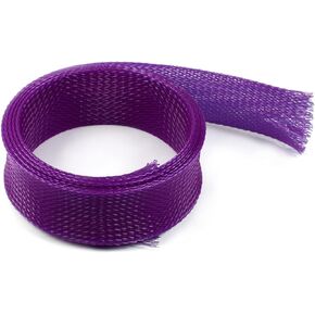 Othmro 3.28ft/1Meter PET Expandable Braided Cable Sleeve, 0.98 Inch Flexible Wire Loom Cord Protector, Cable Management Sleeve Cord Cover for Audio Video Cable Protectors from Pets(1Pc Purple)