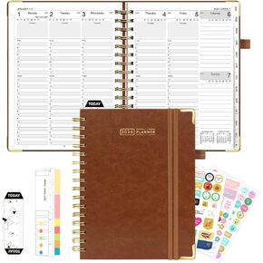 2024 Monthly Planner 8.5 x 11-2024 Weekly Planner Spiral Bound Black Daily Hourly Planner