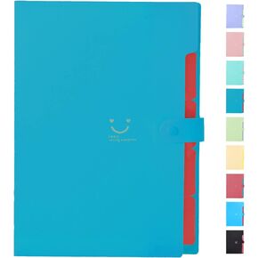 CLOUDIA Letter A4 Paper Expanding File Folder - Pockets Accordion Document Organizer (Black)