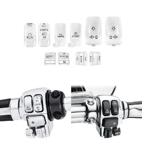 WYNMOTO Chrome Hand Control Switch Housing Switch Cap Kit Compatible for Harley Davidson Touring Electra Road Glide Road King Tri Glide Ultra FLHTCU FLTR FLHR 1996-2013