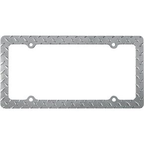 Custom Accessories 92570 Chrome Diamond Plate License Plate Frame