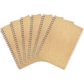 6 Pack College Ruled Notebook, Soft Yellow Cover Spiral Notebook, Memo Notepad Sketchbook, Students Office Business Diary Spiral Book Journal,100 Pages, 50 Sheets, 7.48 x 5.11 Inch