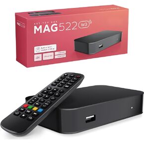 Raxxio MAG522w3 Linux 4.9 Set-Top Box - مجموعة شرائح Amlogic S905X2 مع ذاكرة الوصول العشوائي DDR3 سعة 1 جيجابايت، وذاكرة فلاش 4 جيجابايت، ودعم 4K وHEVC، ثنائي النطاق 2.4G/5G 2T2R ac WiFi، USB 2.0/3.0، وكابل HDMI وجهاز تحكم عن بعد in Kuwait