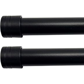 2 PACK Curtain Rods for Windows 32 to 60 inch, Finials, Decorative Drapery Curtain Rod(Black)