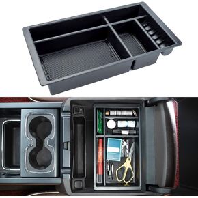 JKCOVER متوافق مع (2014 2015 2016 2017 2018) Chevy Silverado/GMC Sierra، (2015-2020) Chevy Suburban/Tahoe/GMC Yukon ملحقات صينية منظم وحدة التحكم المركزية - وحدة تحكم كاملة مع مقاعد دلو فقط
