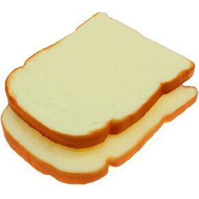 2PCS Artificial Bread Fake Toast Slice Simulation Food Model