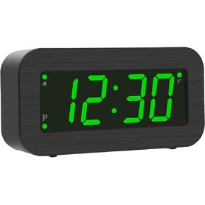 Digital Alarm Clock Battery Operated - LCD/LED Display Switchable, Included DC Cable, Dual LED Brightness, Snooze, 12/24Hr