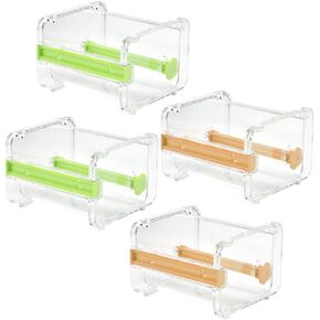 موزع شريط واشي من YOTINO، موزع واشي، موزع منظم حامل شريط واشي من الأكريليك الشفاف مع قاطع للمكتب، 4 عبوات (أخضر وبرتقالي) in Kuwait