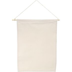 PATIKIL Enamel Pin Display Banners, 14" Length Canvas Blank Holder Board Wall Hanging for Trading Badge Flag Collection Organizer Book Collector Case Pennant Felt Bag Box, Beige