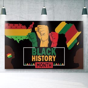 Black History Month Decoration, 71"X43" Back History Month Banner, Black History Month Backdrop for Classrom Home Graden Yard, African American Celebration Decoration and Supplies