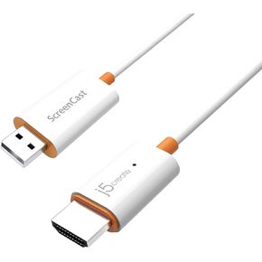 j5create ScreenCast HDMI Wireless Display Adapter Receiver - Mirror Phone, Tablet, Laptop to HDTV - Compatible with MiraCast, AirPlay, Android, Windows 10 PC, iOS, iPhone, Tablet (JVAW56)