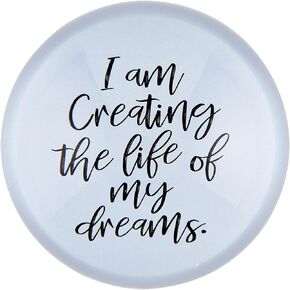 Creative Brands Paper Weights for Office-Glass Domed Motivational Paperweight by The Heartfelt Collection, 3-Inch Diameter, Creating
