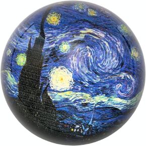 Van Gogh Starry Night Glass Dome Paperweight, Gift Boxed, 3" Diameter