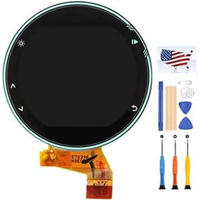 LCD Screen Replacement for Garmin Forerunner 735 735XT / Forerunner 735XT Original Watch LCD Display Touch Screen Digitizer Assembly Full Kits with Tools (Blue)